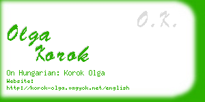 olga korok business card